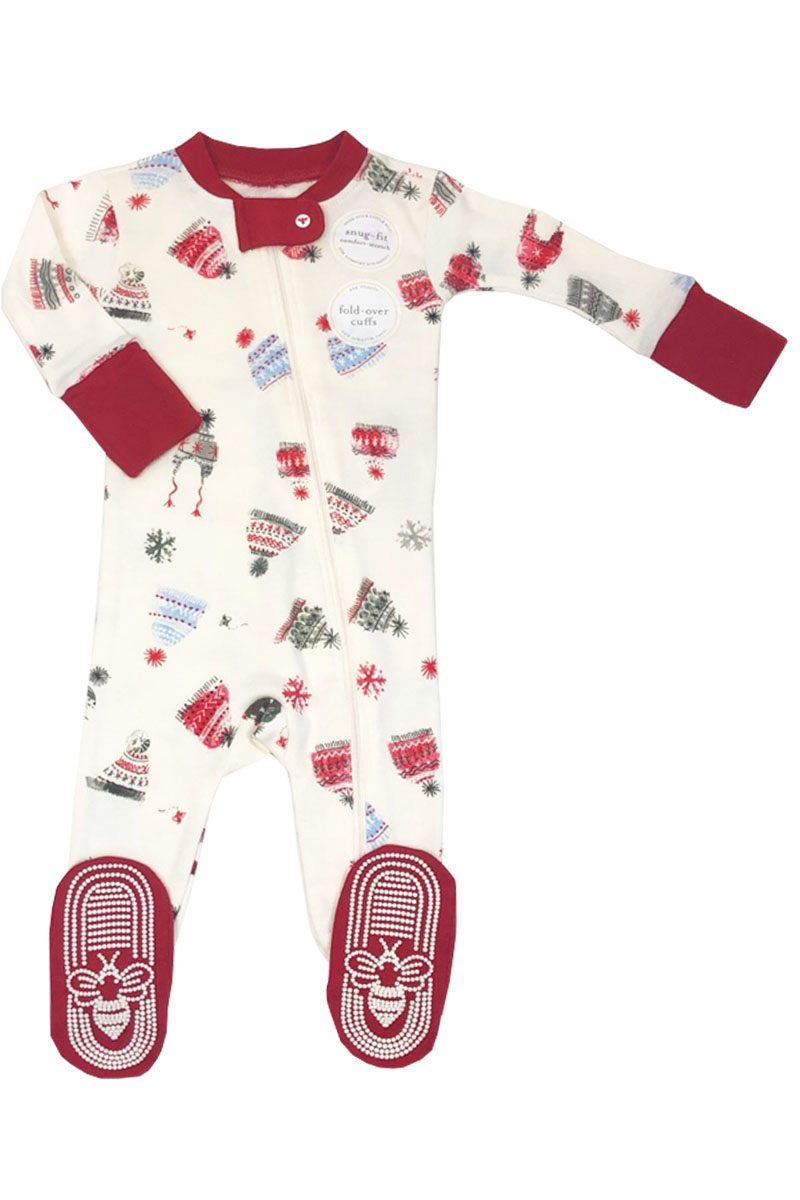 Baby Unisex Cream Xmas Hats Burts Bees Christmas 🤶 Sleepsuits.