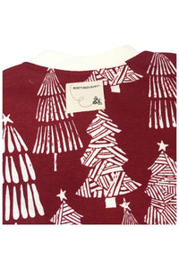 Baby Unisex Red Xmas Tree Cotton Christmas Sleepsuits
