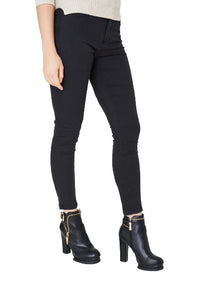 Black High Waist 5 Button Skinny Jeans