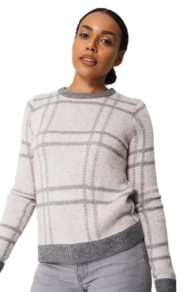 Pink Multi Check Design Soft Knit Jumper