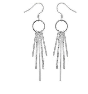 Ladies Sterling Silver Tassel Shaped Hook Earrings