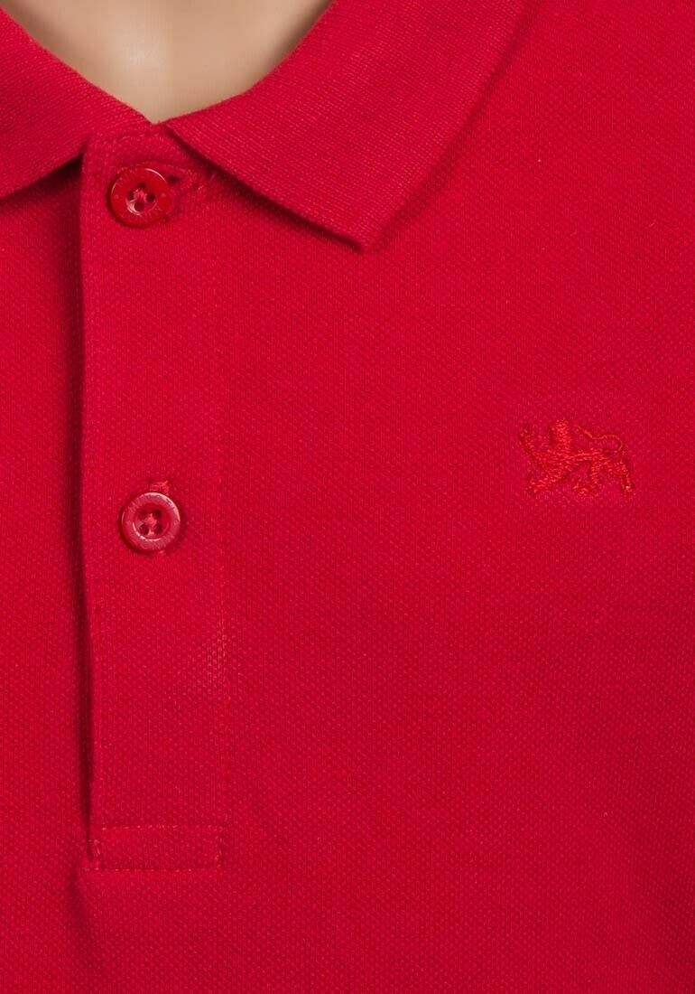 Red Minoti Cotton Short Sleeve School Plain Polo Shirt