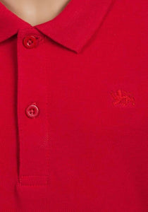 Red Minoti Cotton Short Sleeve School Plain Polo Shirt