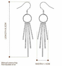 Load image into Gallery viewer, Ladies Sterling Silver Tassel Shaped Hook Earrings

