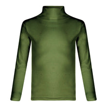 Load image into Gallery viewer, Girls Army Green Roll Neck Ribbed Knitted Longsleeve Jumper
