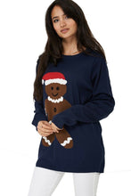 Load image into Gallery viewer, Unisex Navy Blue Cookie Print Xmas Novelty Jumper
