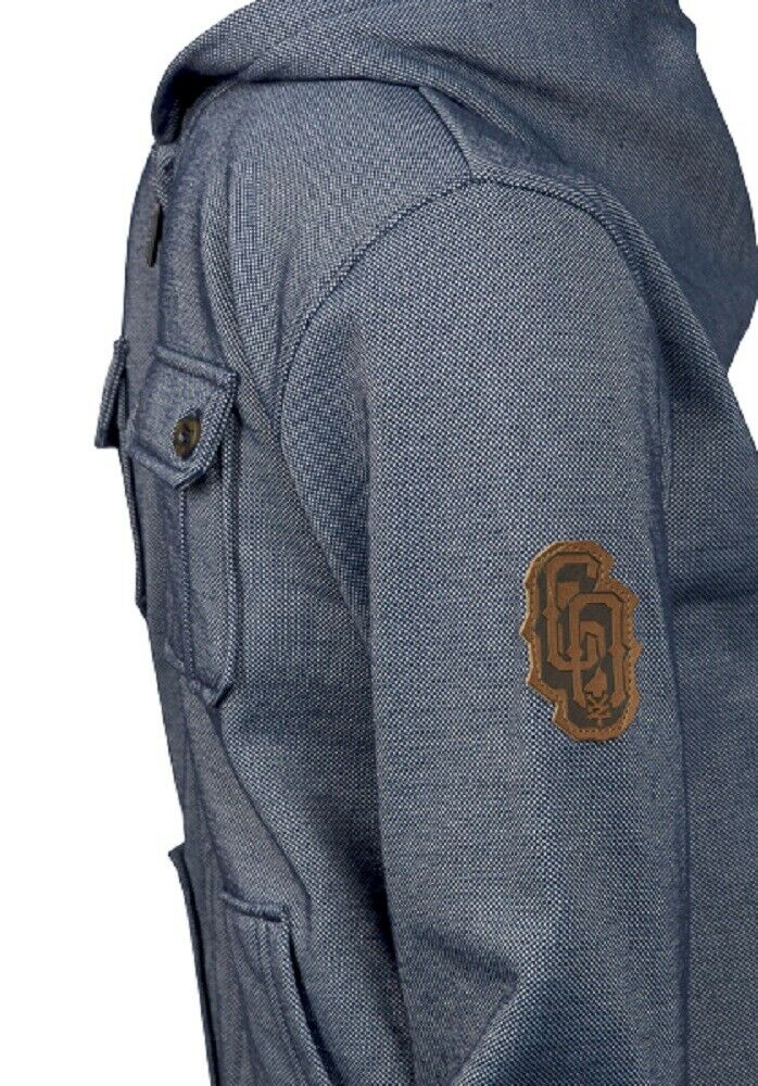 Navy Multi-Pocket Pique Fleece Lined Winter Coat