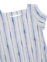 Load image into Gallery viewer, Ladies White &amp; Blue Striped Cut-Out Back Jersey Dress
