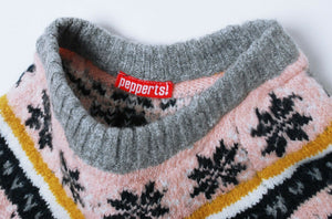 Girls Grey Pepperts Jacquard Fair Isle Patterned Soft Knitted Jumper Dress