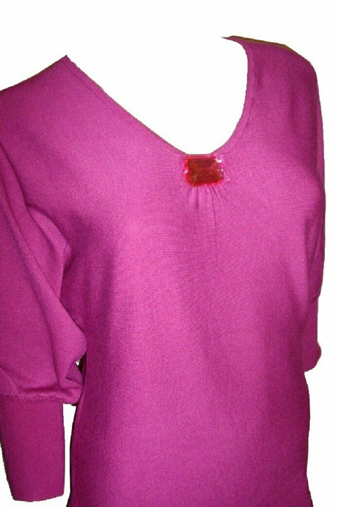 Velvet Rose Batwing Style 3/4 Sleeve Jumper