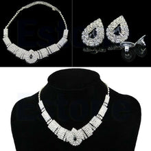 Load image into Gallery viewer, White &amp; Black Crystal Bling Rhinestone Chocker set
