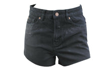 Load image into Gallery viewer, Black Distressed Frayed Hot Pant Summer Denim Shorts
