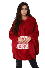 Load image into Gallery viewer, Red Super Soft Indoor Shawl Top Christmas Pullover
