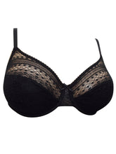 Load image into Gallery viewer, Black All Over Lace Underwired Support Full Cup Bra.
