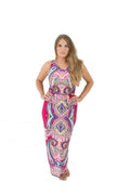 Pink Multi Tie up Belt Maxi Dress
