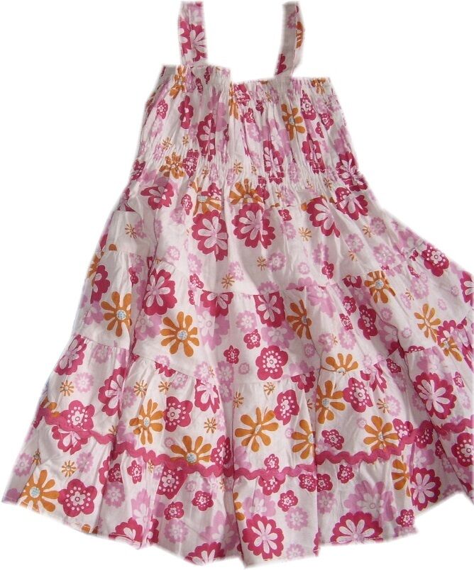 Pink Strappy Elasticated Bodice Dress