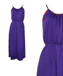 Ladies Purple Angel Eye Strappy Summer Maxi Dress