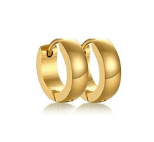 Load image into Gallery viewer, Gold Smooth Titanium Steel Anti-Allergic Small Hoop Earrings
