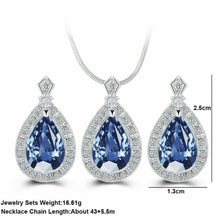 Load image into Gallery viewer, Blue Waterdrop Crystal Necklace Earring &amp; Pendant
