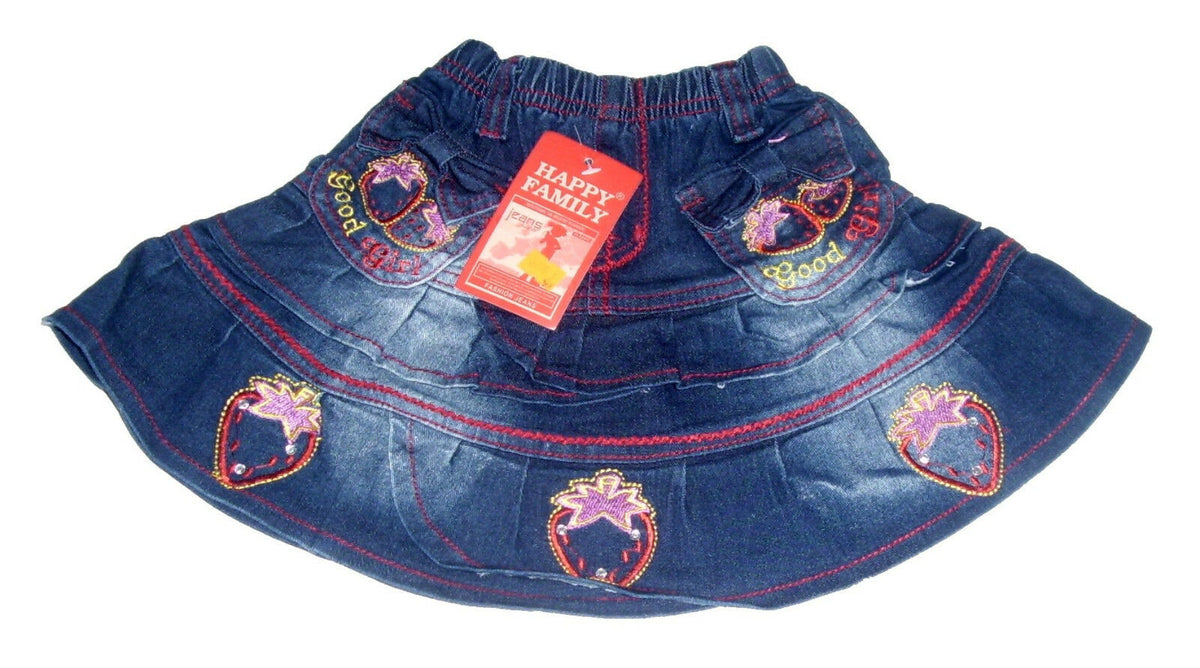 Girl Frill Blue Elasticated Waist Denim Skirt