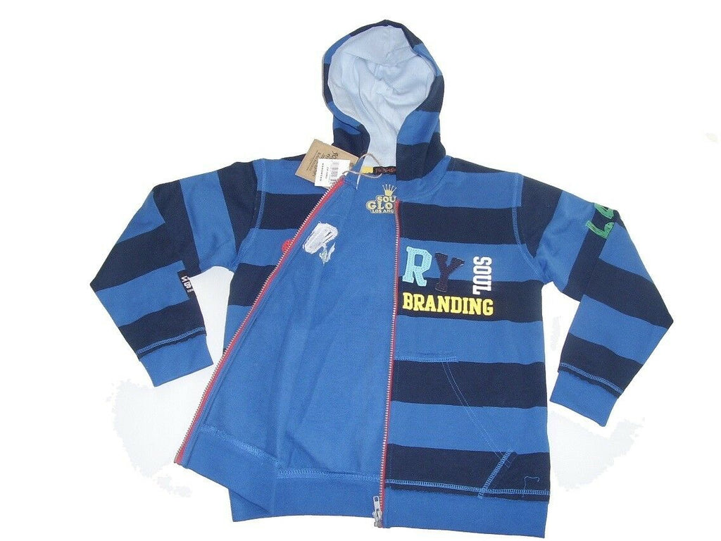 Boys Soul & Glory Blue Multi Hoody Sweatshirt