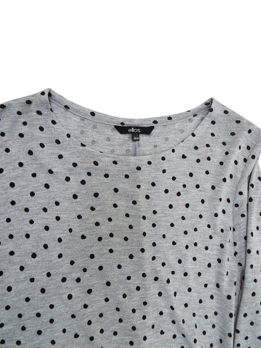 Grey Spotted Angel Sleeve Swing Longline Tunic Top