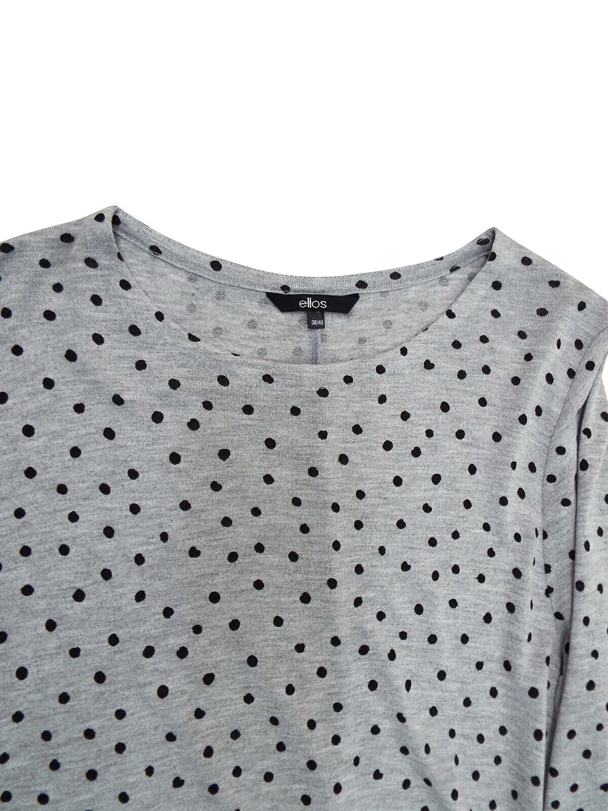 Grey Spotted Angel Sleeve Swing Longline Tunic Top