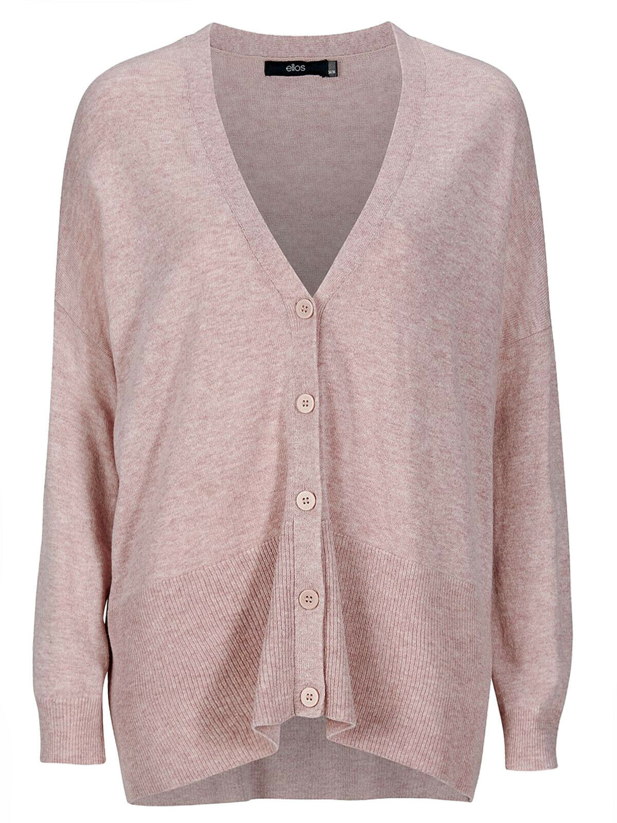 Pink Relaxed Knit Wool Blend V Neck Cardigan