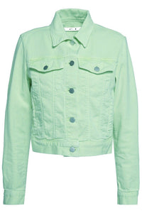 Mint Green Button Down Denim Jeans Jacket