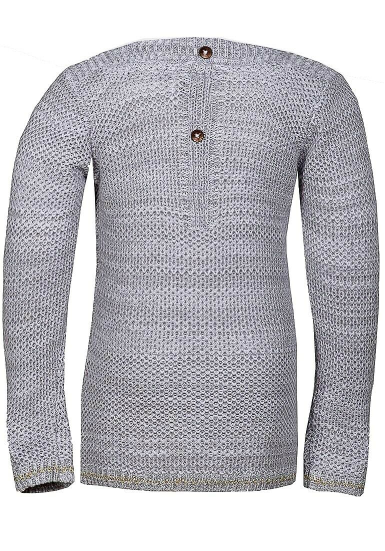 Girls Grey Metallic Stripe Knitted Jumper