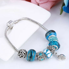 Load image into Gallery viewer, Silver Blue &amp; Sea Blue Charms Beads Pandora Bracelets
