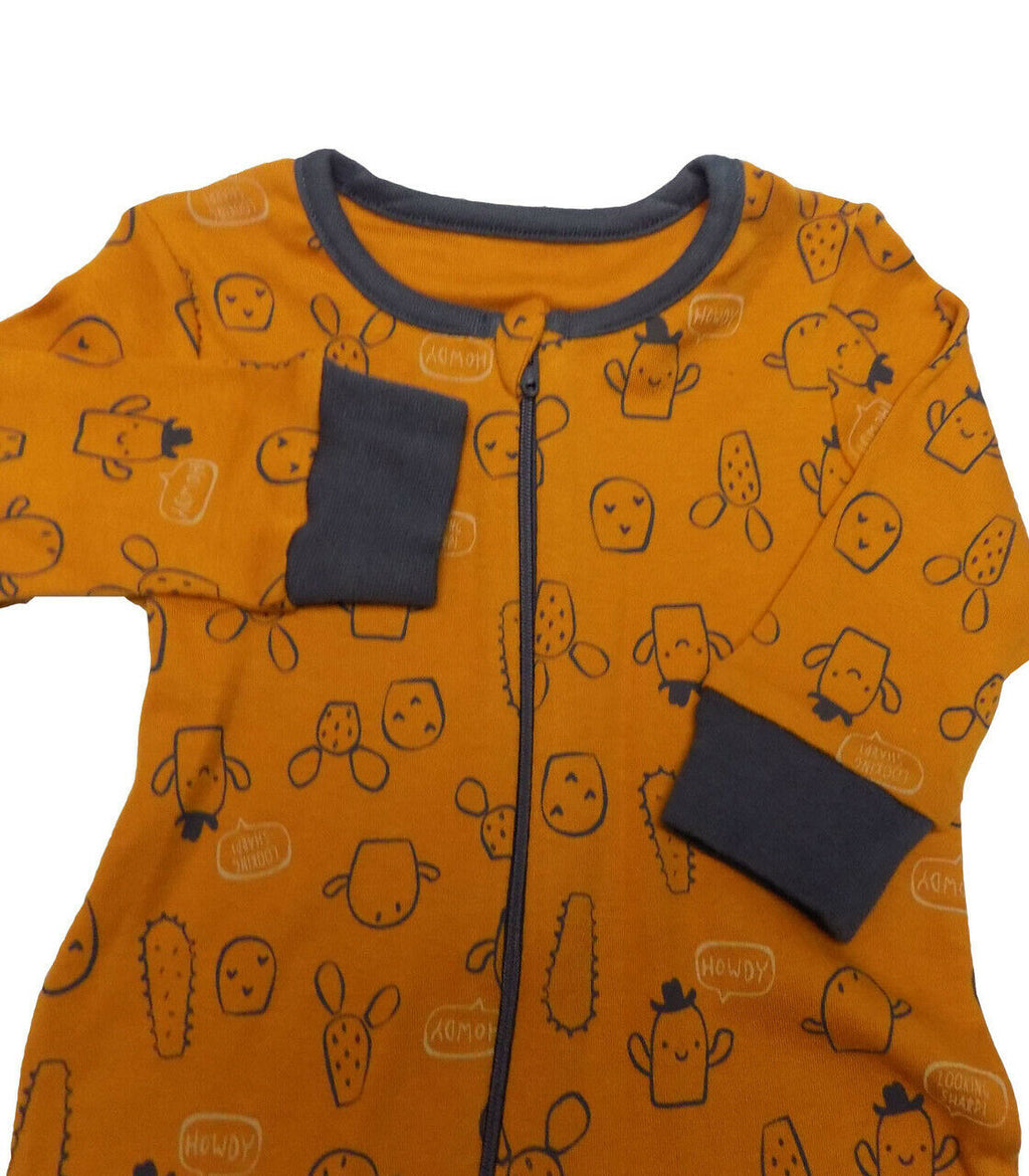 Burnt Orange Cactus Romper Cotton Sleepsuit
