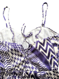 Purple Geometric Print Strappy Jumpsuit