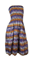 Purple-Orange Flower Print Dress