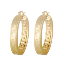 Load image into Gallery viewer, Gold Color Oval High Polished Retro great wall Hoop Earrings
