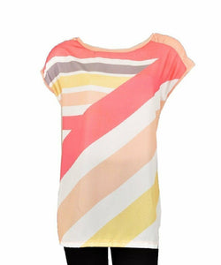 Peach Multi Striped Sleeveless Top