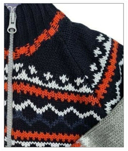 Baby Boys Grey Multi Aztec Thick Knit Cardigans