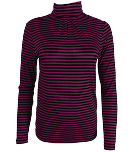 Black & Maroom Roll Neck Plain Turtle High Neck Top Jumper
