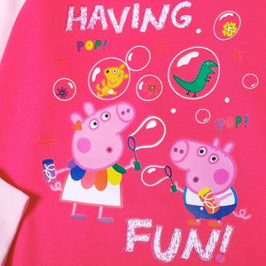 Girls Official Peppa Pig Pink Having Fun Pyjamas