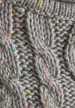 Load image into Gallery viewer, Girls Grey Cable Knit Triple Button Shoulder Cotton Jumper
