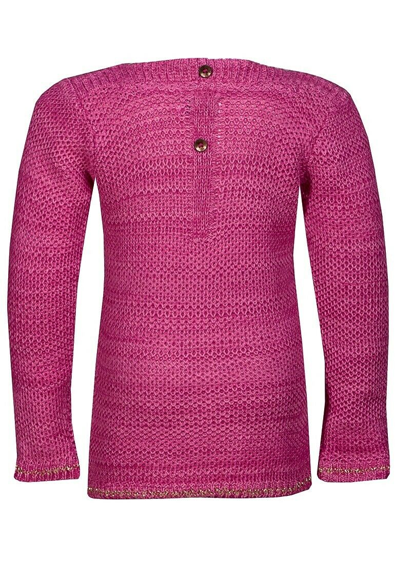 Girls Cerise Metallic Stripe Knitted Jumper