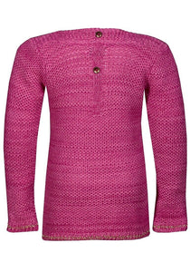 Girls Cerise Metallic Stripe Knitted Jumper