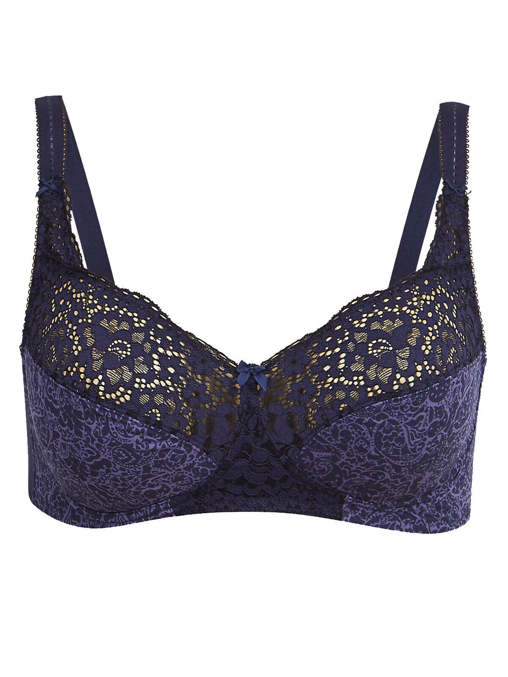 Indigo Mix Vintage Lace Cotton Rich Full Cup Bra