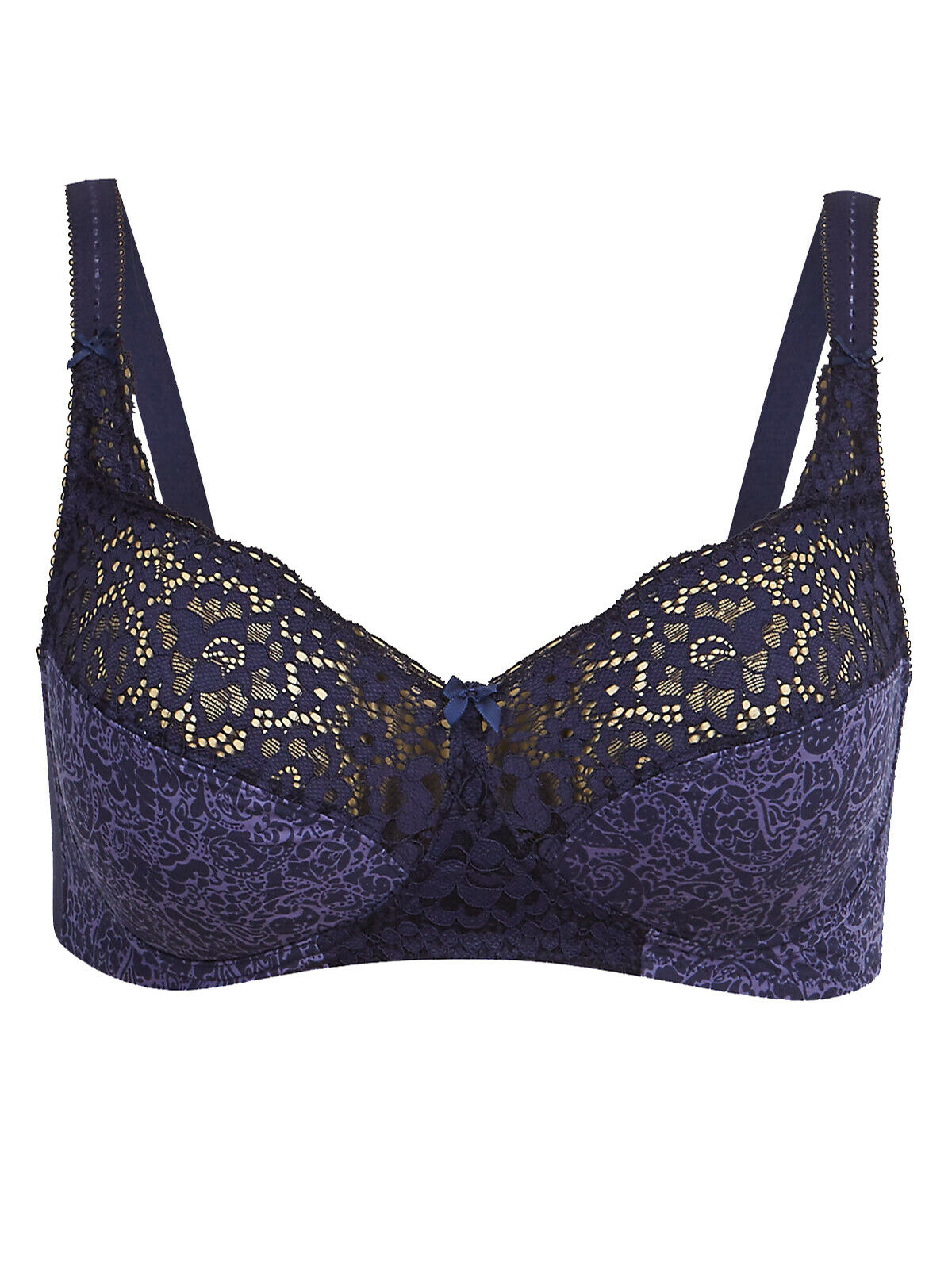 Indigo Mix Vintage Lace Cotton Rich Full Cup Bra