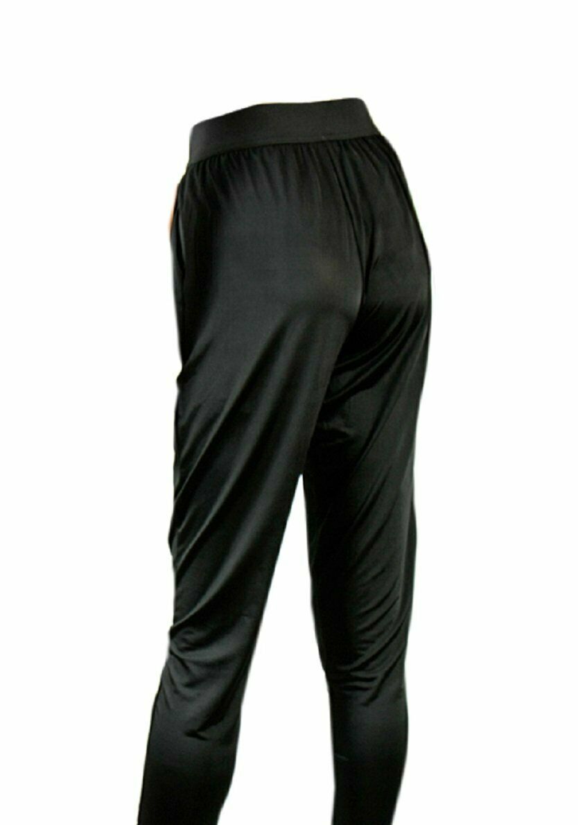 Black Elasticated Waist Full Harem Stretchy Jeggings