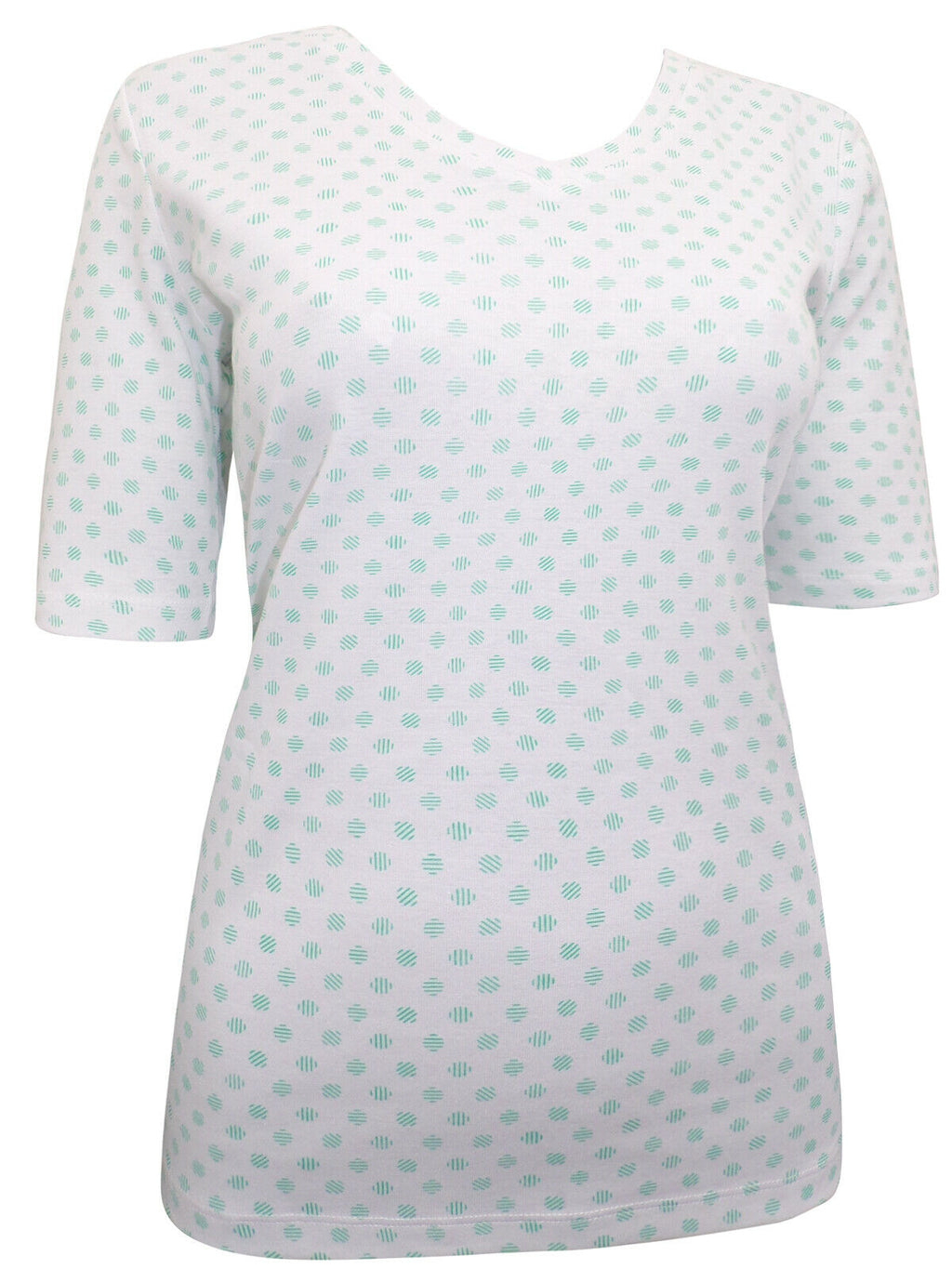 White & Green Pure Cotton Digi Printed Top