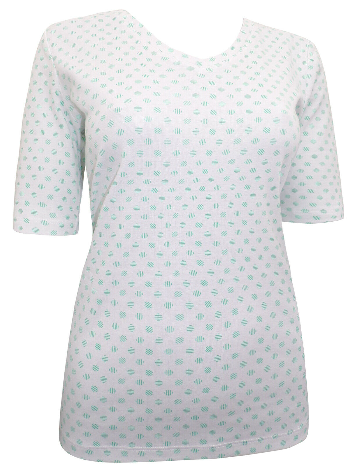 White & Green Pure Cotton Digi Printed Top
