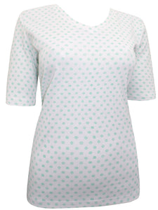 White & Green Pure Cotton Digi Printed Top