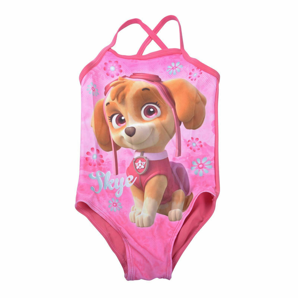 Baby Girls Pink Paw Patrol Skye Swimsuit All in One Swimming Costume