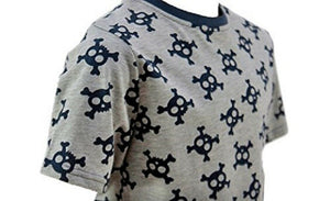 Boys Grey Skull Print Short sleeve T-Shirt & Short Pyjamas Set